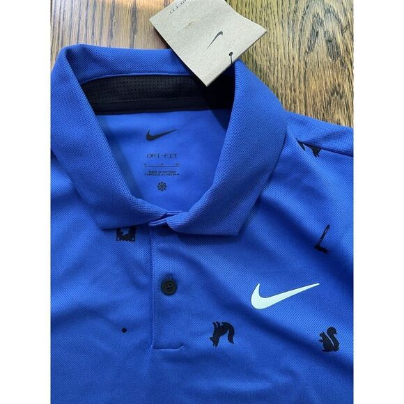 Nike Dri-Fit Tour Icon Polo All Over Print Royal Blue FQ0426-405 Mens Small NWT - Picture 2 of 6